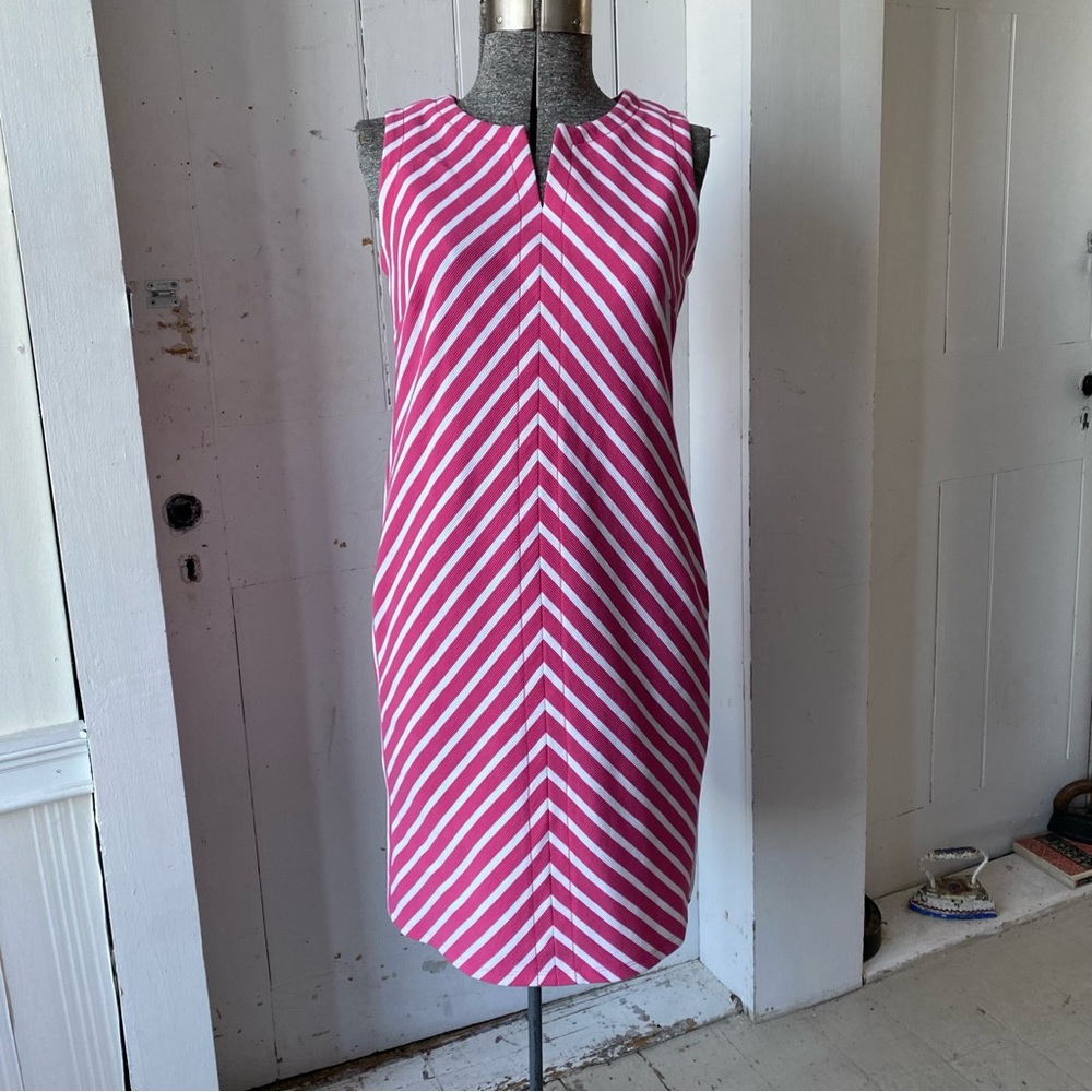 Talbots Chevron Stripe Sheath Sleeveless Dress